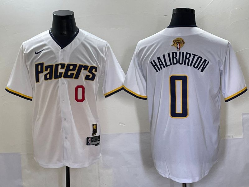 Men 2025 Indiana Pacers #0 Haliburton White Joint Name NBA Jersey style 21->indiana pacers->NBA Jersey
